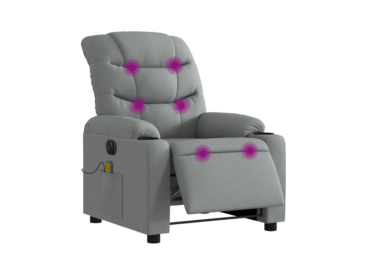 Sillón de relax | Sillón reclinable de masaje eléctrico tela gris claro SHL8704