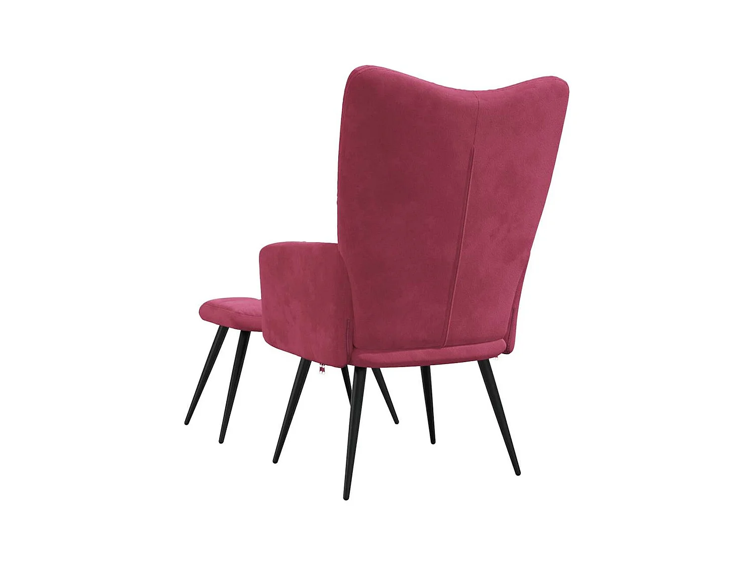 Sillón de relax | Silla de relax con taburete terciopelo rojo tinto SHL3204