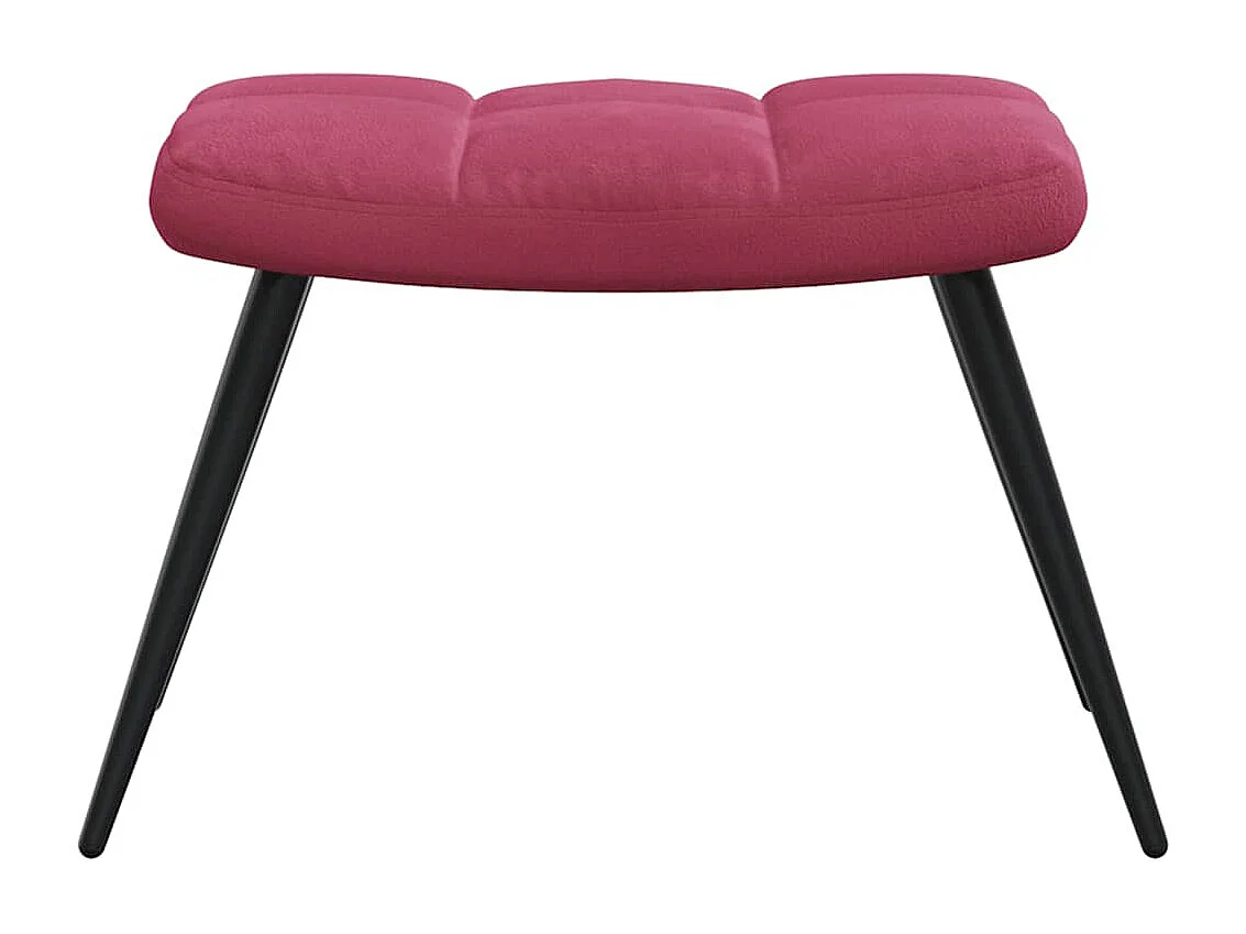 Sillón de relax | Silla de relax con taburete terciopelo rojo tinto SHL3204