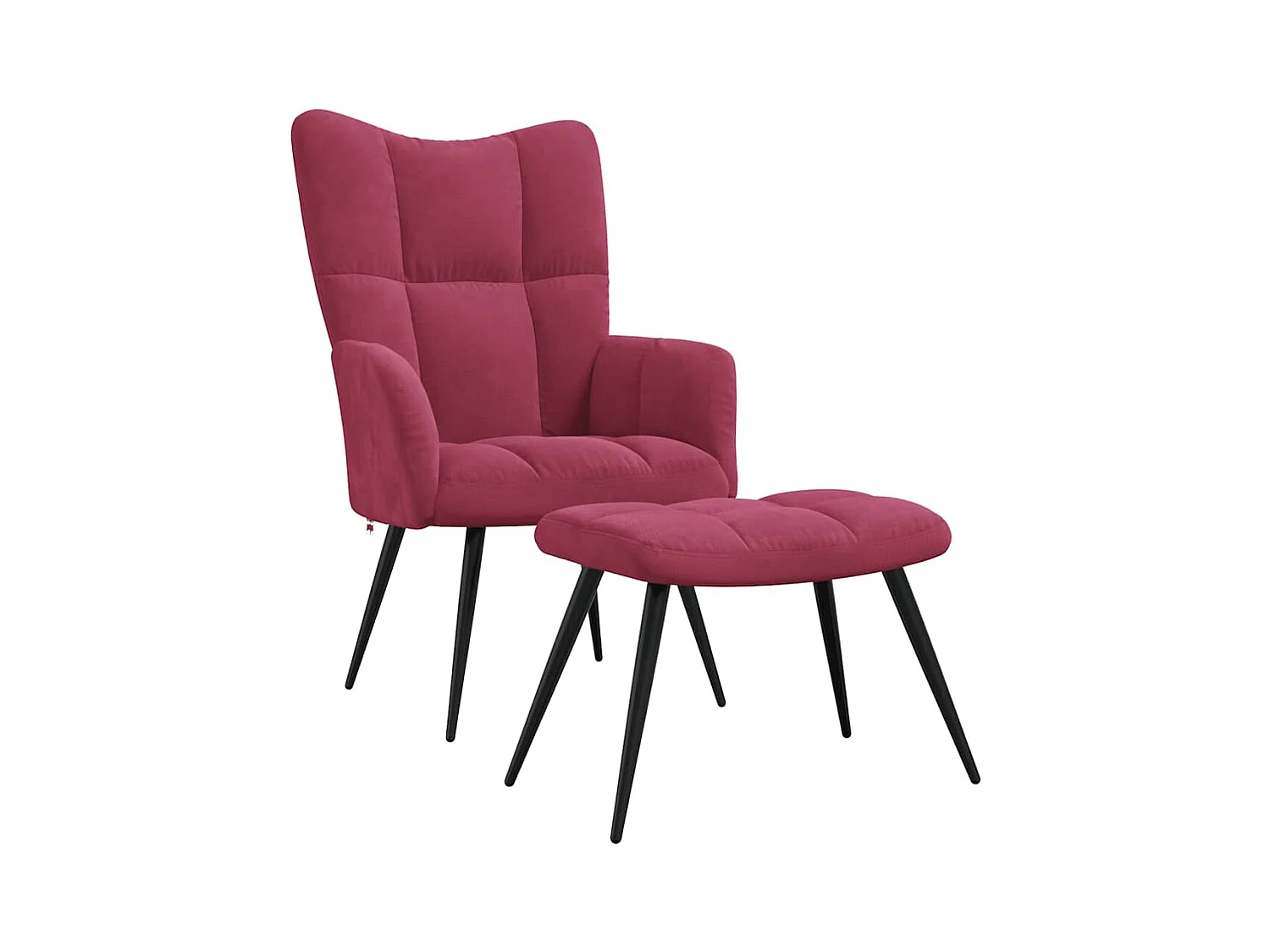 Chaise de relaxation moderne avec tabouret-Fauteuil de Salon Rouge bordeaux Velours SHL4361