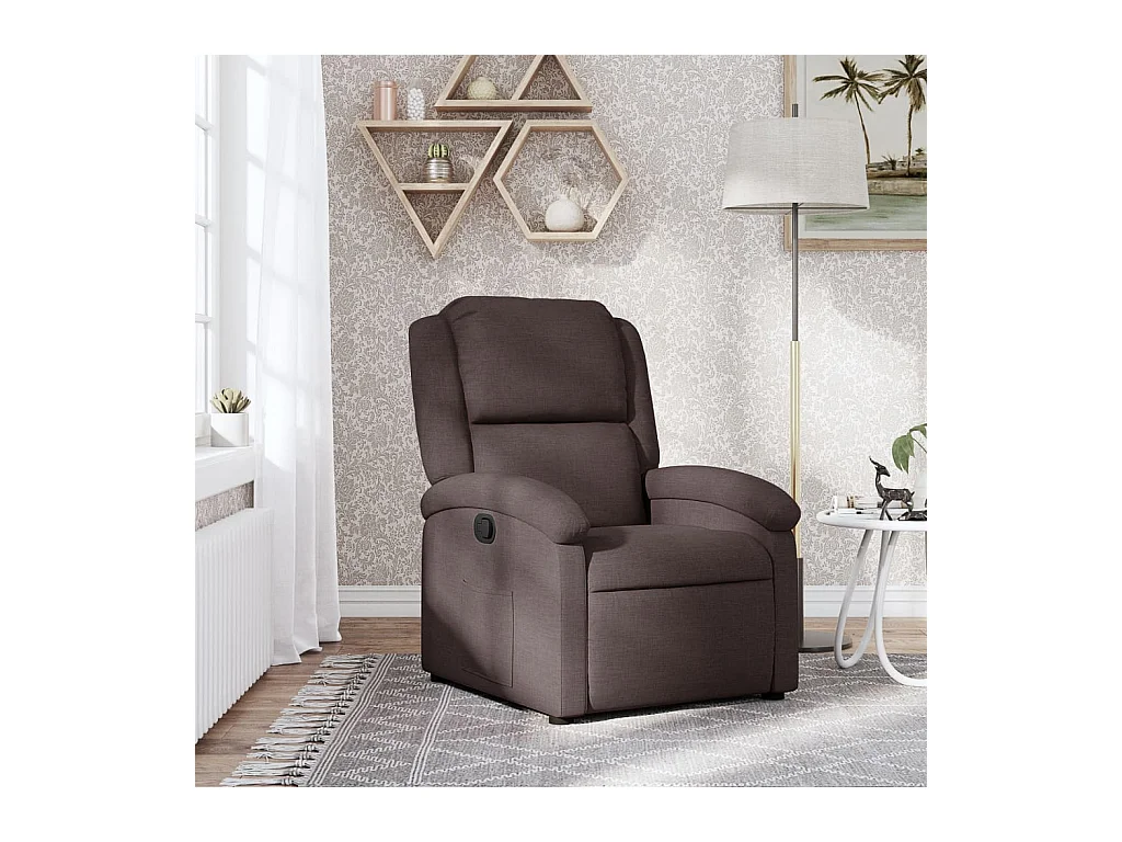 Sillón de relax | Silla | Sillón reclinable de tela marrón oscuro SHL6350
