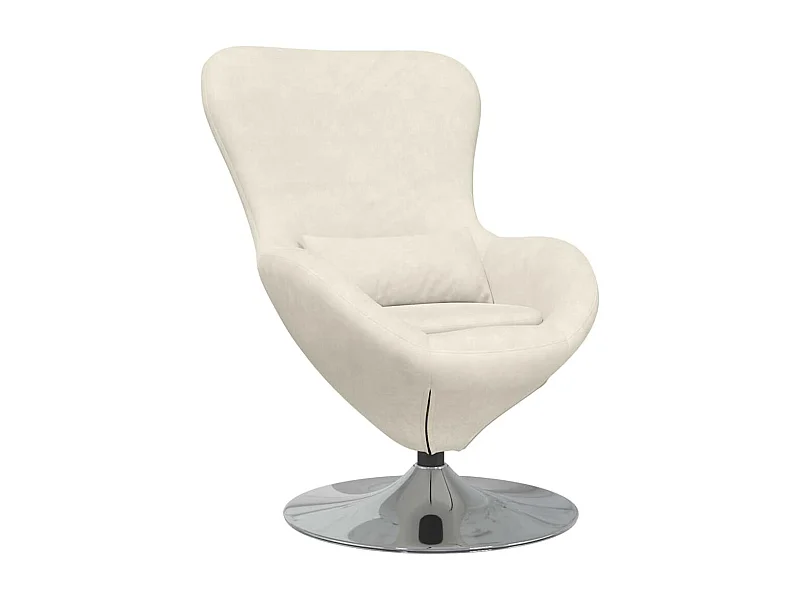 Sillón de relax | Sillón huevo Crema 63x73x90 cm Terciopelo SHL7902