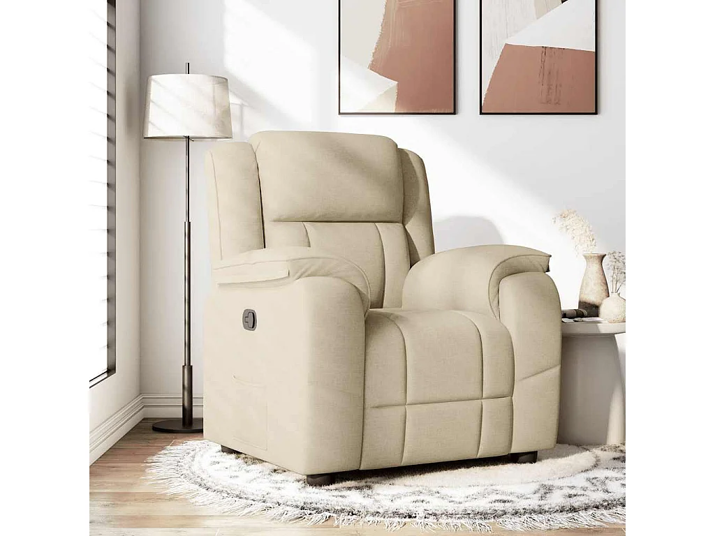 Relaxsessel | Lounge Sessel für Wohnzimmer Creme Stoff SHL10900