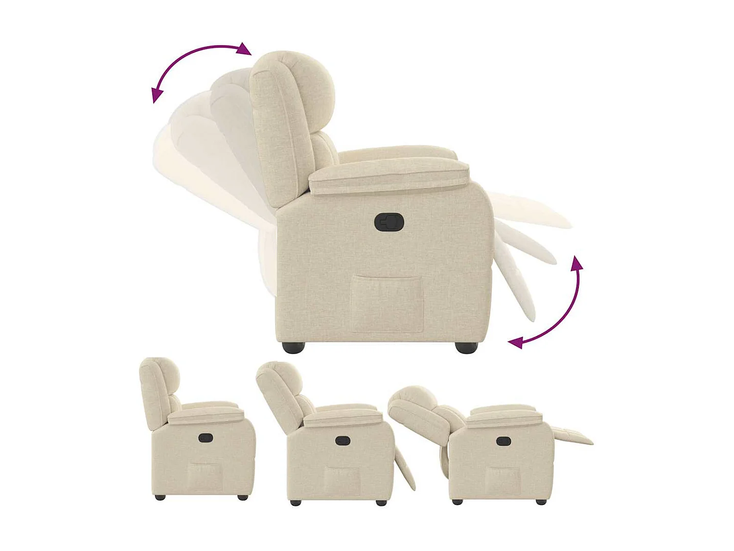 Relaxsessel | Lounge Sessel für Wohnzimmer Creme Stoff SHL10900