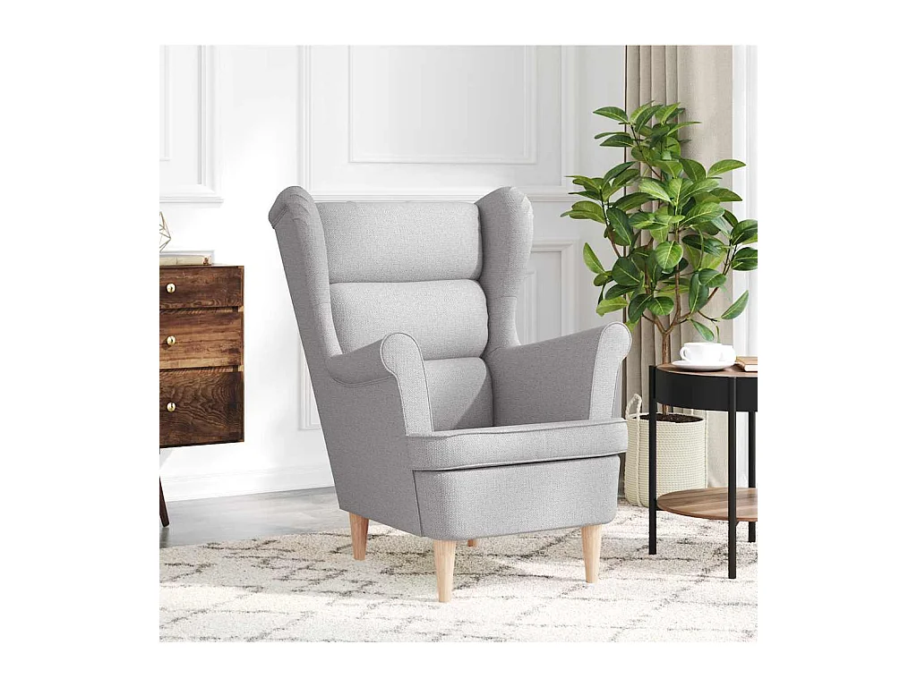 Sillón de salón | Silla de relax | Sillón de tela gris nube 74x84x100 cm SHL3865