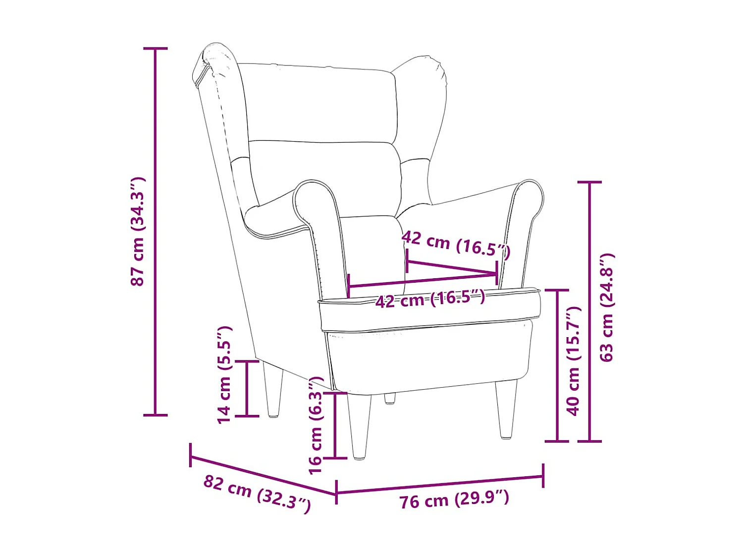 Sillón de salón | Silla de relax | Sillón de tela gris nube 74x84x100 cm SHL3865