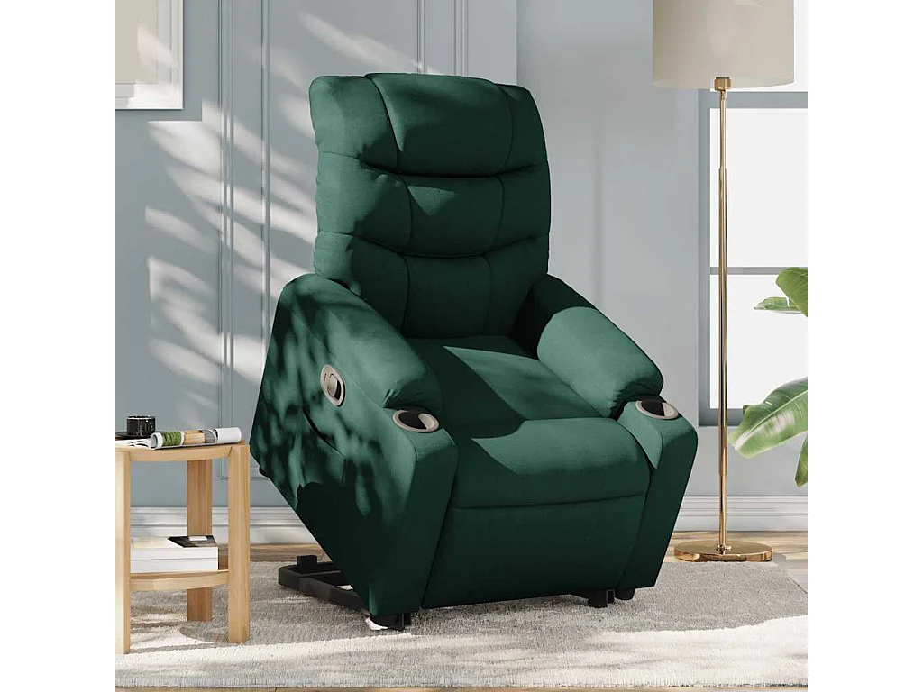 Fauteuil inclinable-Chaise de relax-Fauteuil salon vert foncé tissu SHL3029