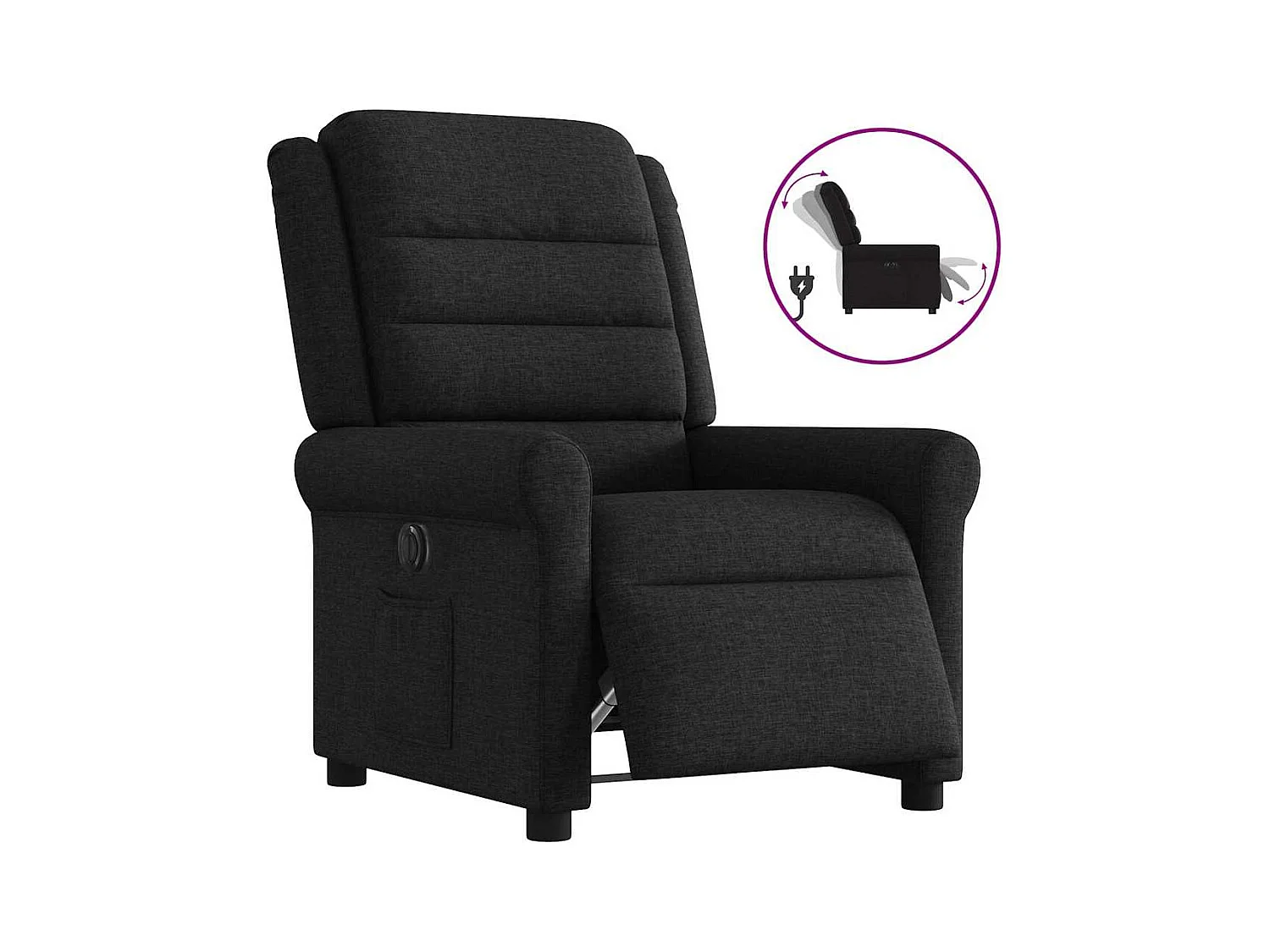 Poltrona elétrica reclinável tecido preto SHL916233