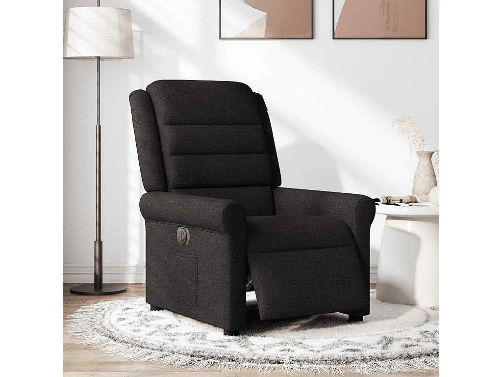 Fauteuil inclinable électrique-Chaise de relax-Fauteuil TV Noir Tissu SHL5435