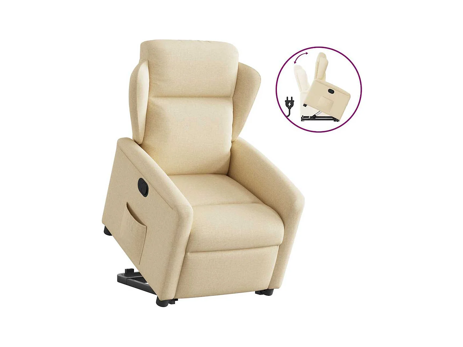 Poltrona Confortável | Poltrona reclinável elevatória tecido cor creme SHL68231