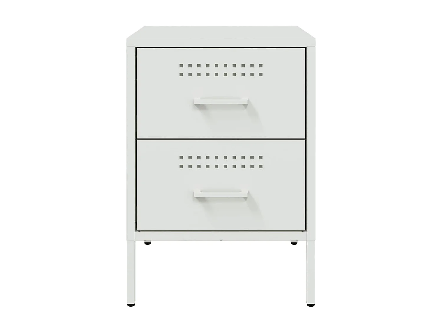 Nachttisch 2er Set-Beistelltisch-Nachttischkommode Weiß 36x39x50,5 cm Stahl SHL18485