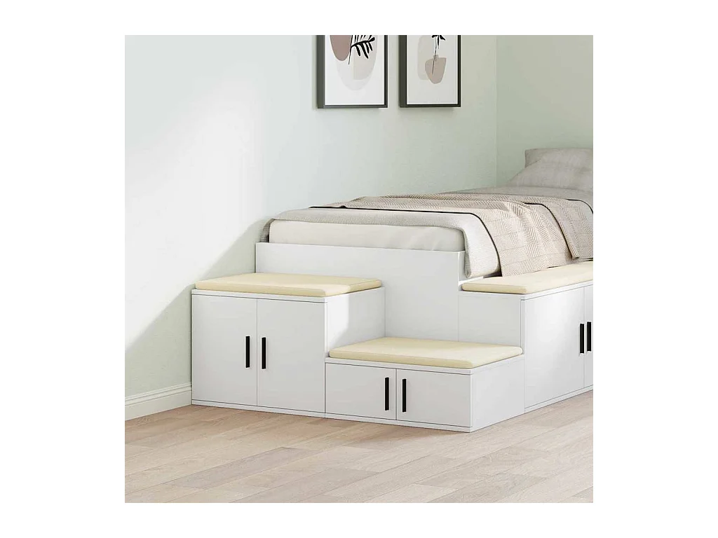 Mueble de almacenaje | Cabinete de Noche | Mesa auxiliar Blanco 108x41x40 cm