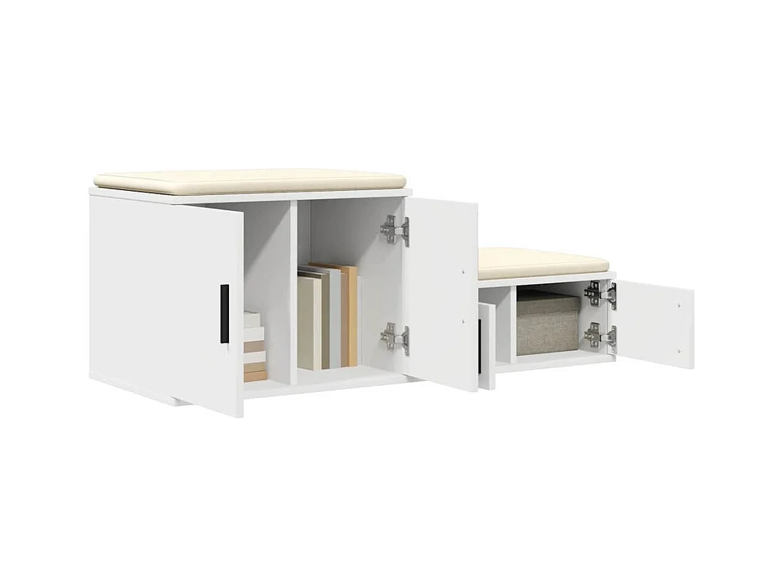Mueble de almacenaje | Cabinete de Noche | Mesa auxiliar Blanco 108x41x40 cm
