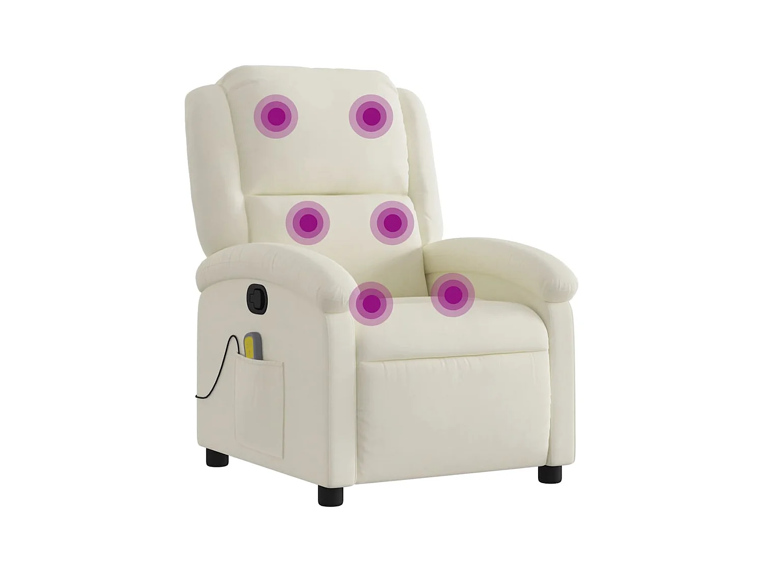 Fauteuil inclinable-Chaise de relax-Fauteuil de Massage crème velours SHL4284