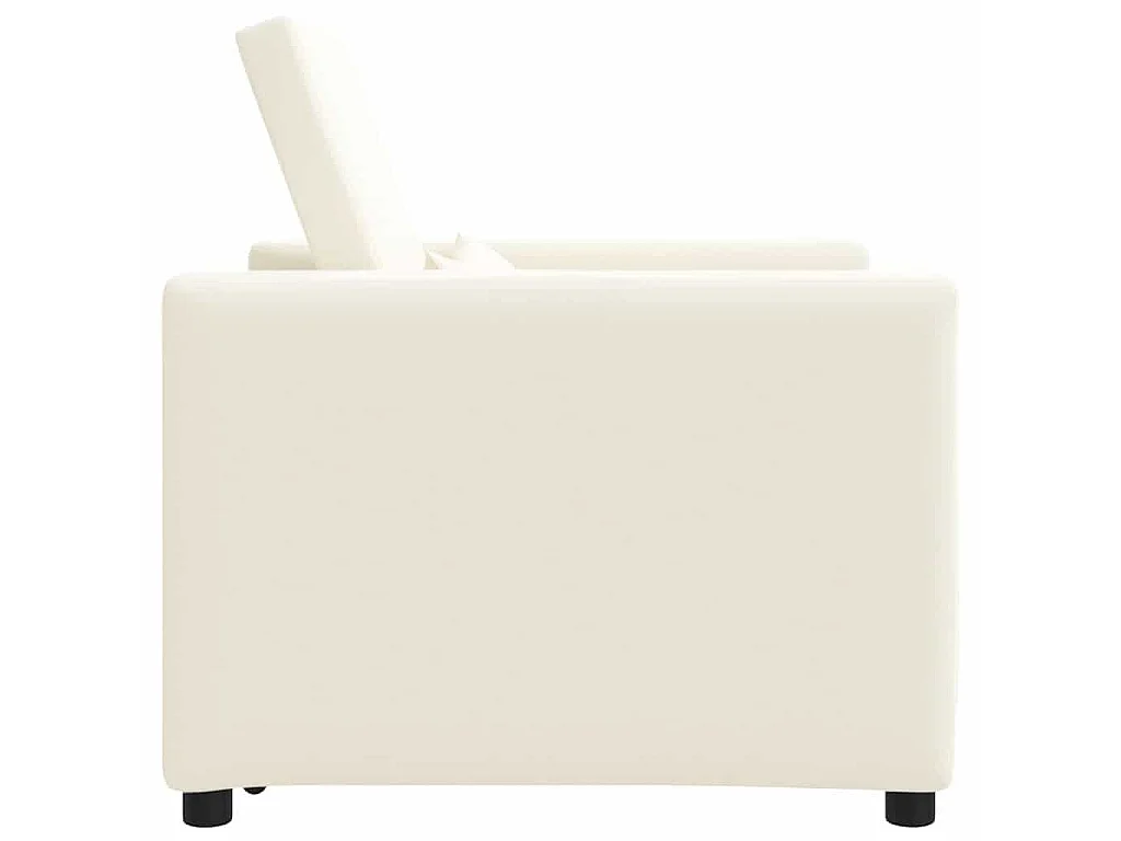 Sofá Cama Individual con ruedas crema 90x165x87 cm tela SHL6658