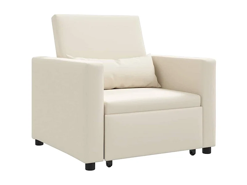 Fauteuil Salon-Chaise de relax-Chaise de Canapé Blanc crème 90x165x87 cm Lin SHL1282