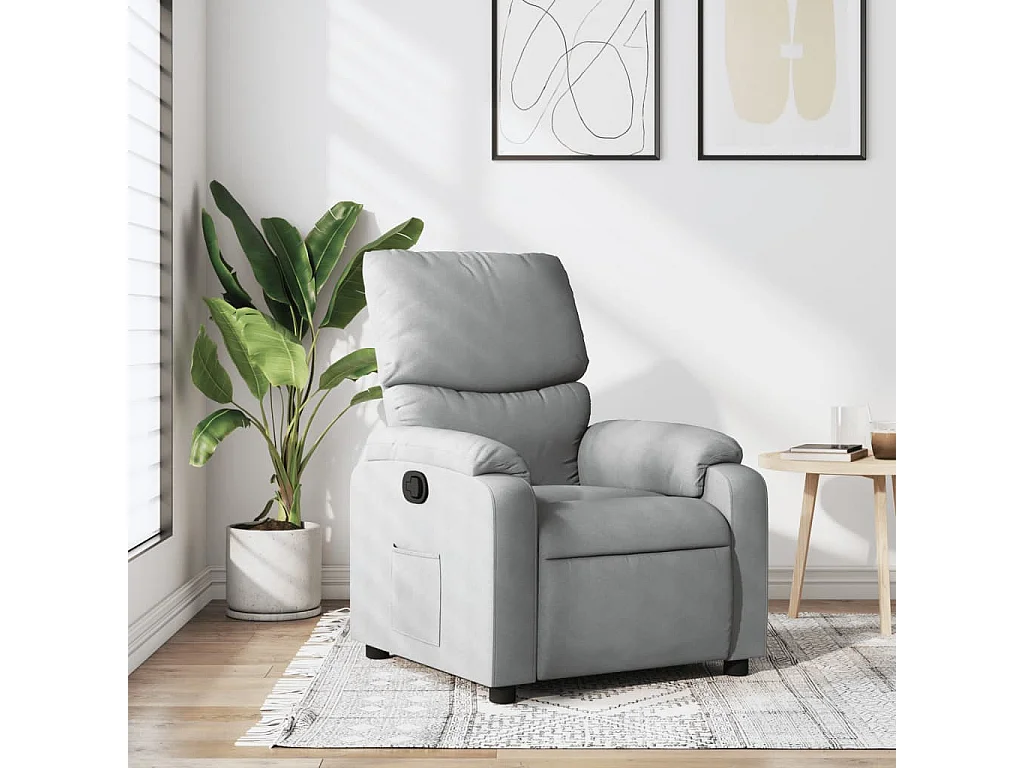 Relaxsessel | Lounge Sessel für Wohnzimmer Hellgrau Stoff SHL74961