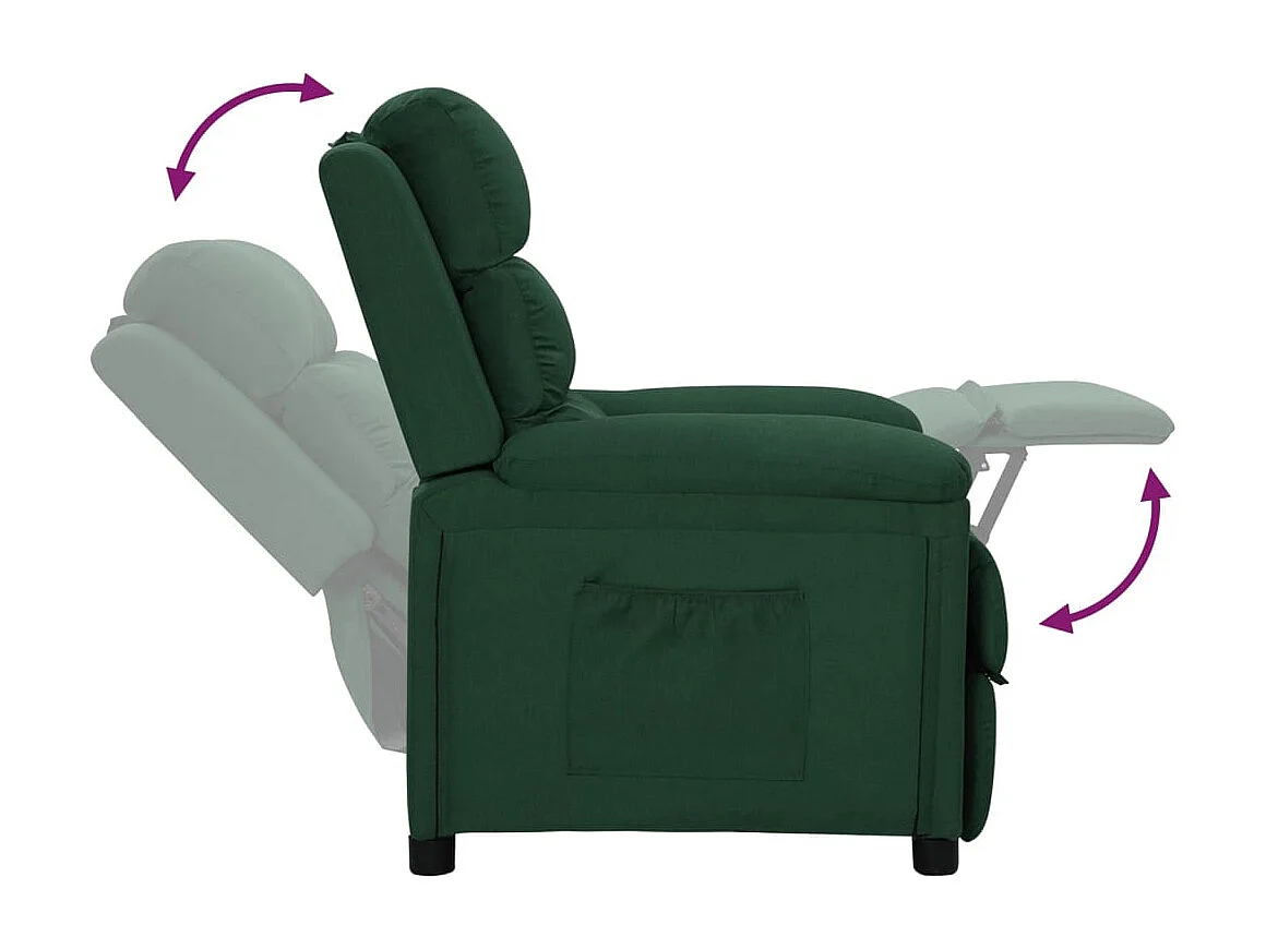 Relaxstoel | Fauteuil | Bureaustoel verstelbaar stof donkergroen