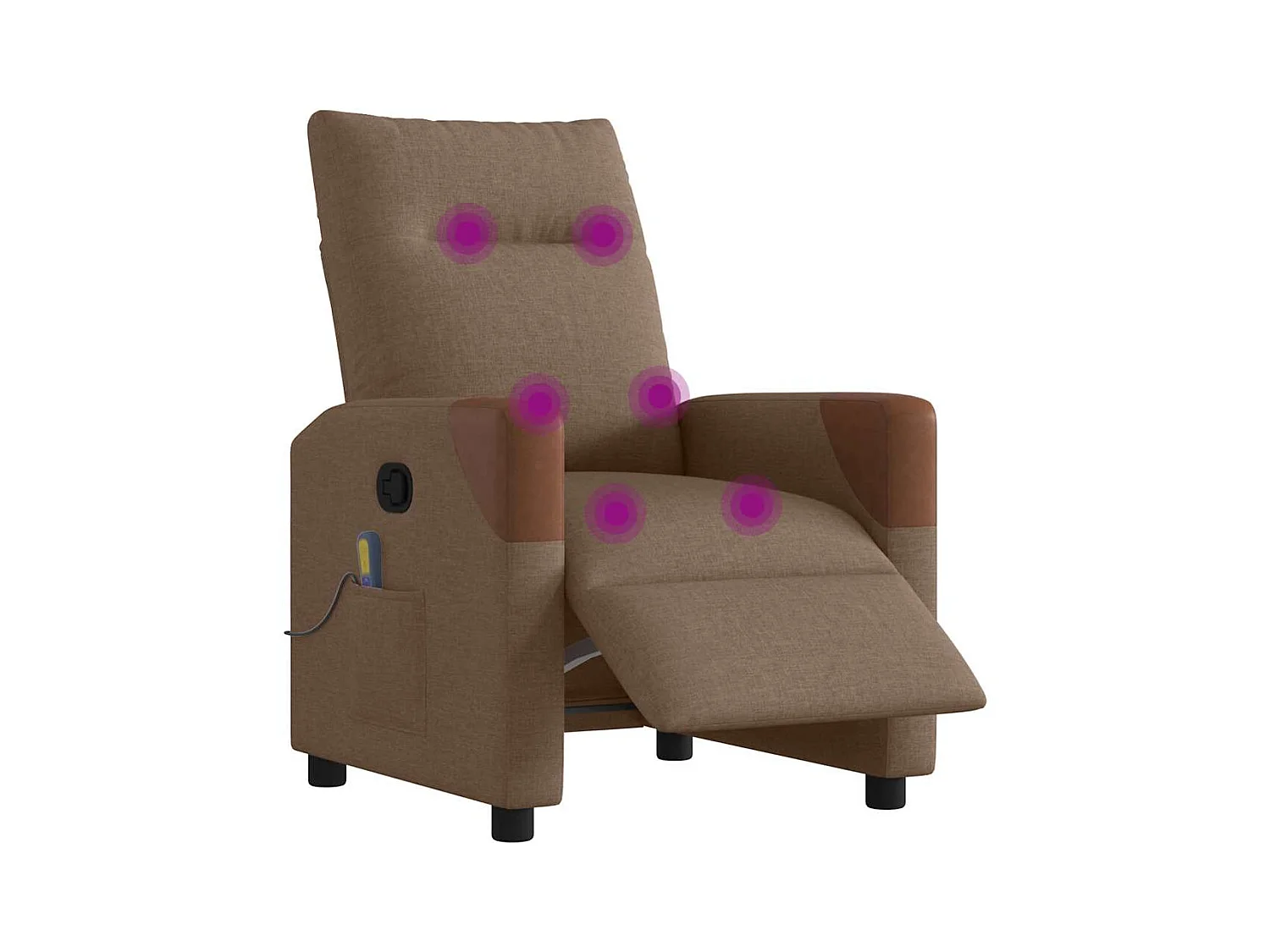 Sillón de relax | Sillón reclinable de masaje eléctrico tela marrón SHL5283