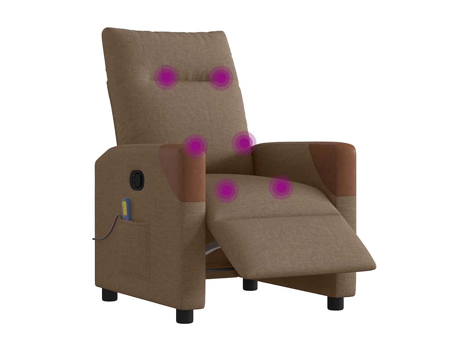 Fauteuil inclinable électrique-Chaise de relax-Fauteuil de Massage marron tissu SHL4284