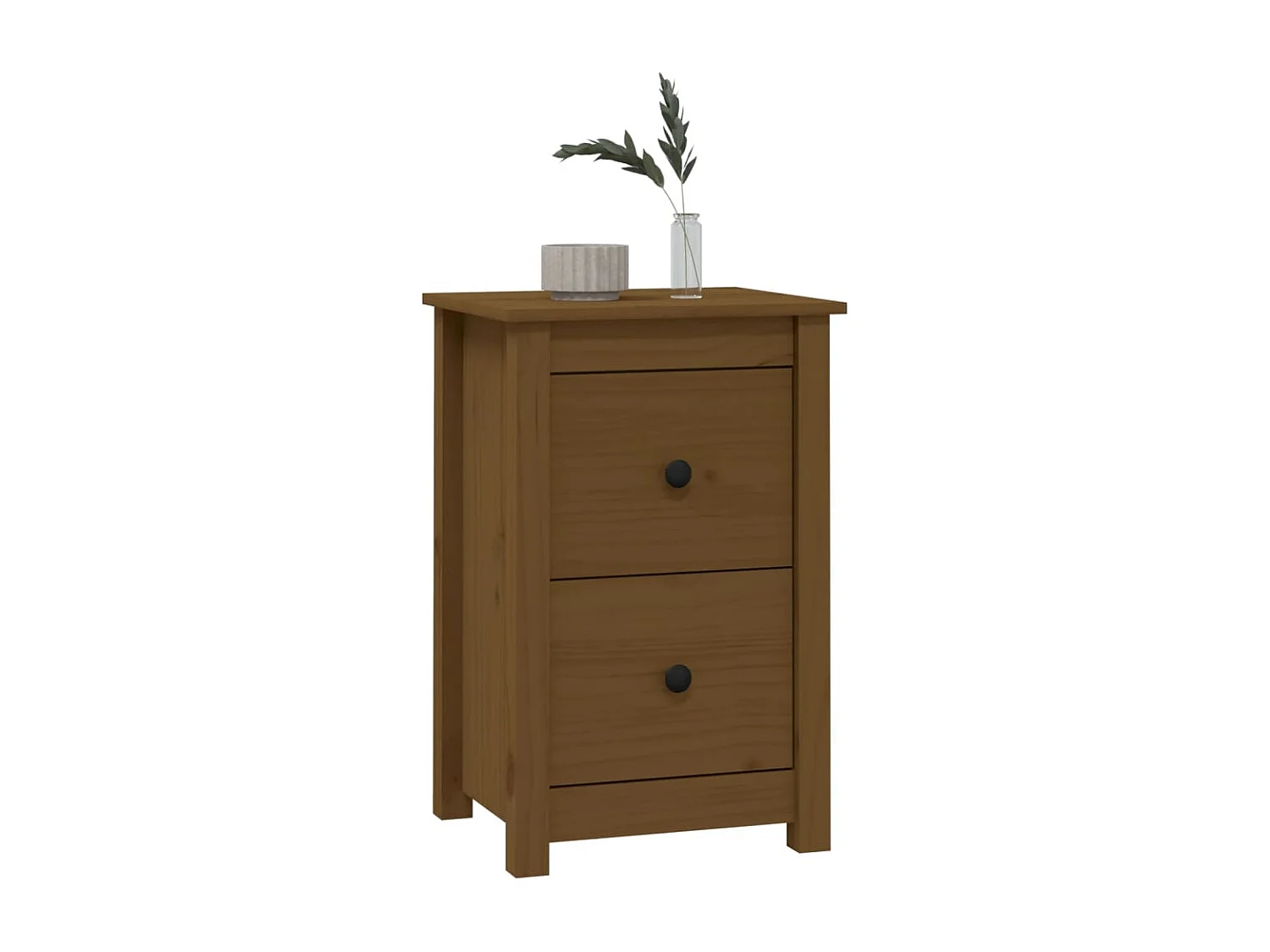 Nachttisch-Beistelltisch Honigbraun 40x35x61,5 cm Massivholz Kiefer SHL61790