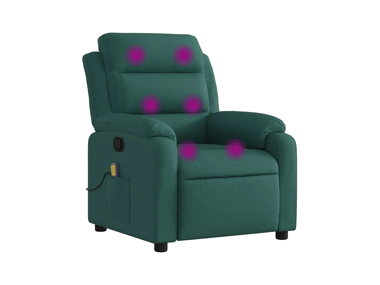 Fauteuil inclinable-Chaise de relax-Fauteuil de Massage vert foncé tissu SHL4521
