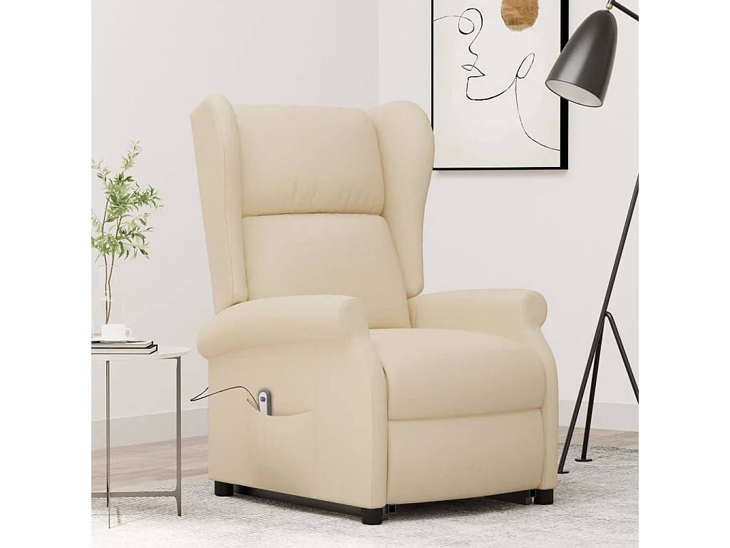 Sta-op-stoel | Relaxstoel stof crèmekleurig