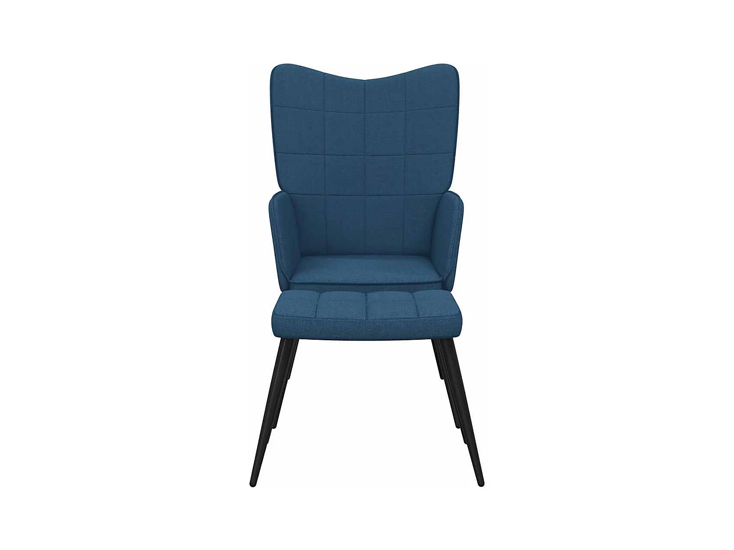 Chaise de relaxation moderne avec tabouret-Fauteuil de Salon Bleu Tissu SHL3444