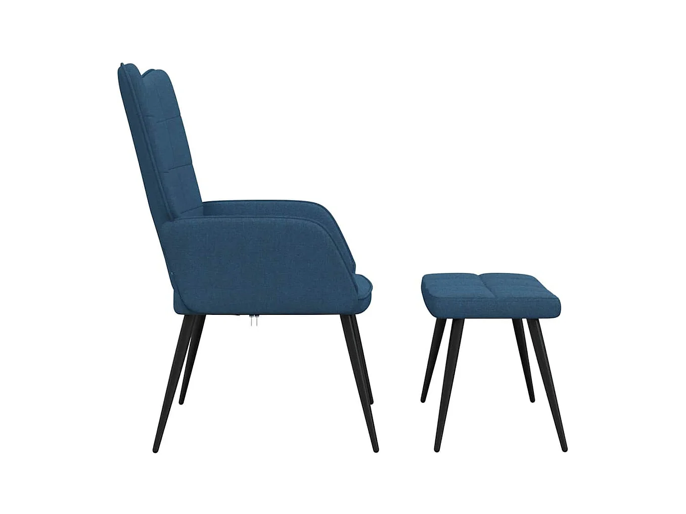Chaise de relaxation moderne avec tabouret-Fauteuil de Salon Bleu Tissu SHL3444