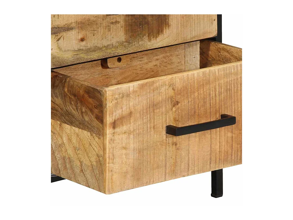 Mesita de Noche | Armario de Noche 2 uds con cajón Marrón y negro 40x35x50 cm