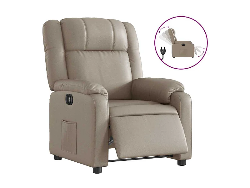 Sillón de relax | Sillón reclinable eléctrico de cuero sintético color capuchino SHL9422