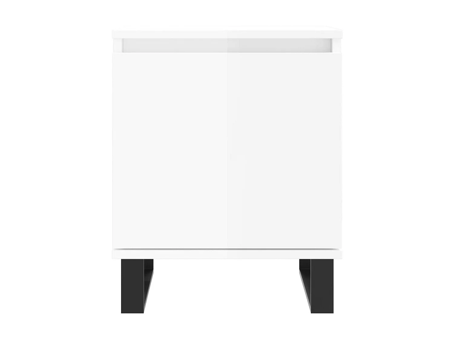 Nachttisch 2er Set-Beistelltisch-Nachttischkommode Hochglanz-Weiß 40x30x50 cm Holzwerkstoff SHL23762