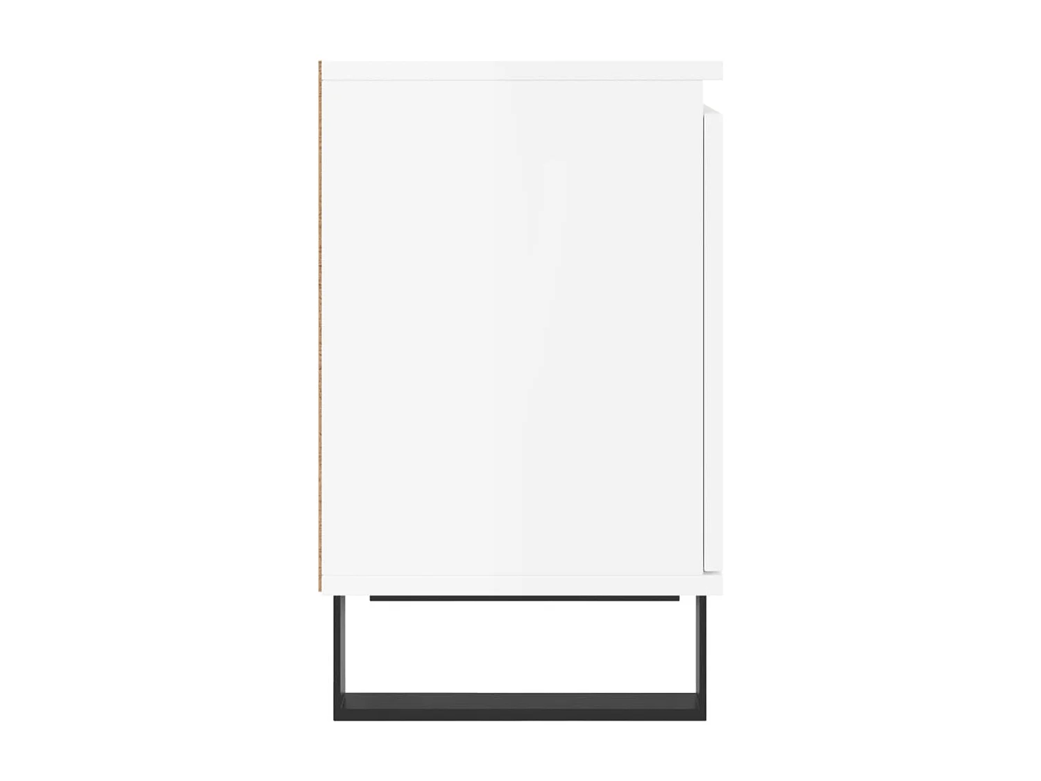 Nachttisch 2er Set-Beistelltisch-Nachttischkommode Hochglanz-Weiß 40x30x50 cm Holzwerkstoff SHL23762