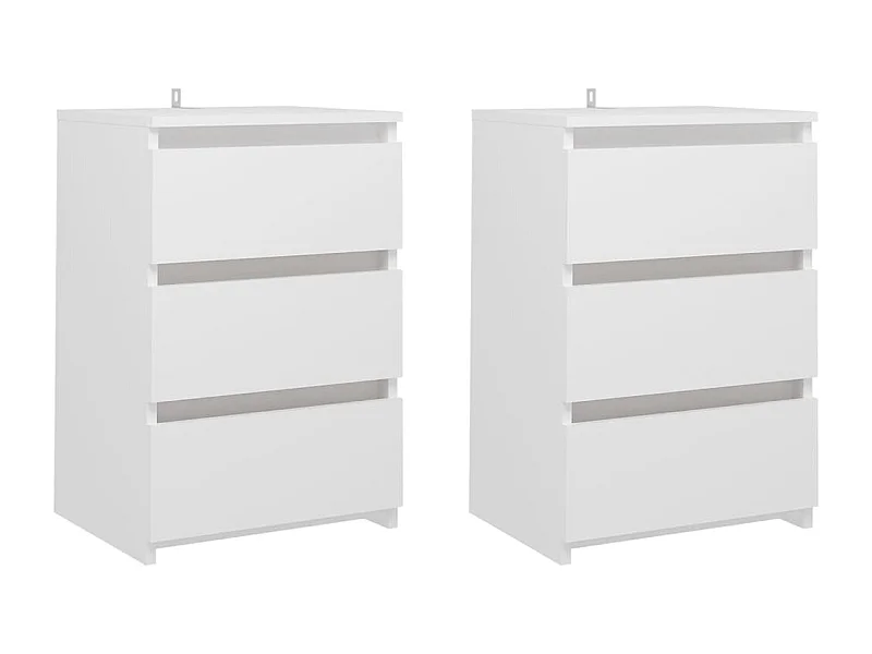 Nachttisch 2er Set-Beistelltisch Weiß 40x35x62,5 cm Holzwerkstoff SHL18273