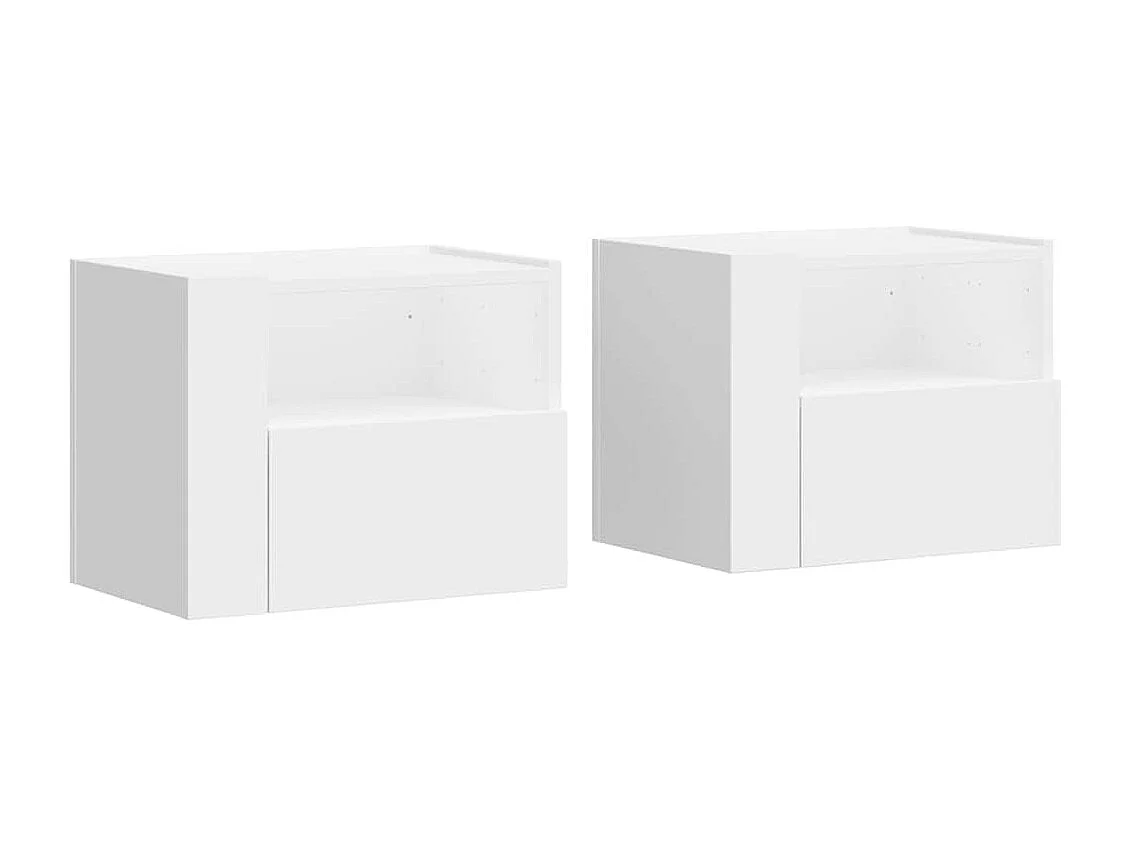 Tables de chevet murales 2 pcs blanc 45x30x35 cm