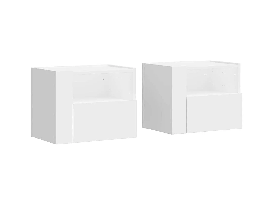 Mesitas de noche | Mesilla de noche de pared 2 unidades blanca 45x30x35 cm