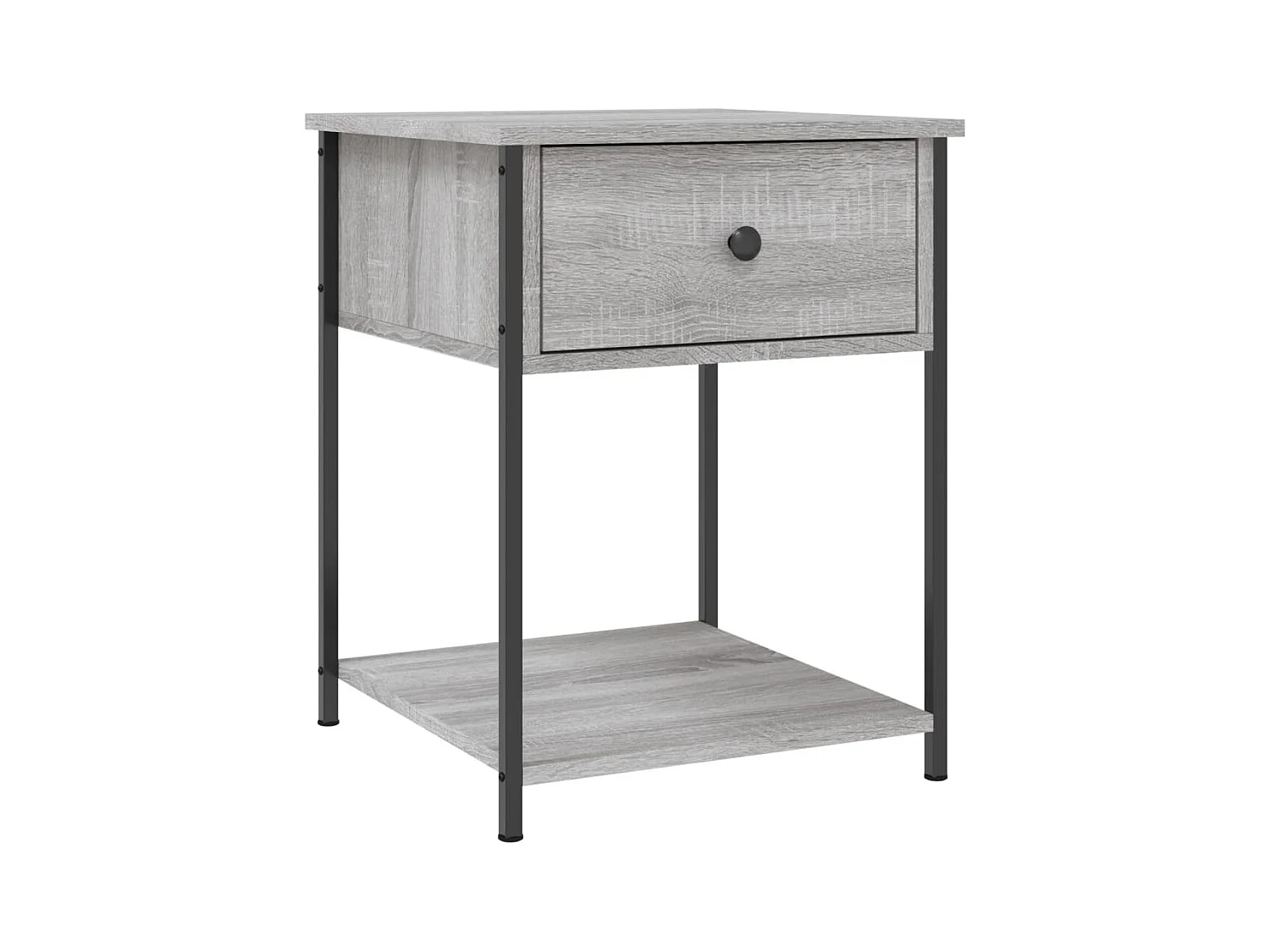 Mesita de noche | Mesilla de noche 2 uds. madera ingeniería gris Sonoma 44x45x58 cm