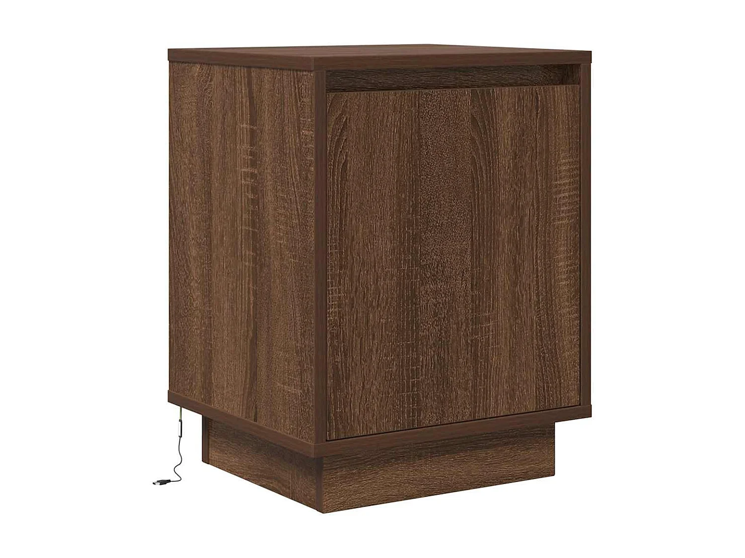 Nachttisch-Beistelltisch mit LED-Leuchten Braun Eichen-Optik 38x34x50 cm SHL2455