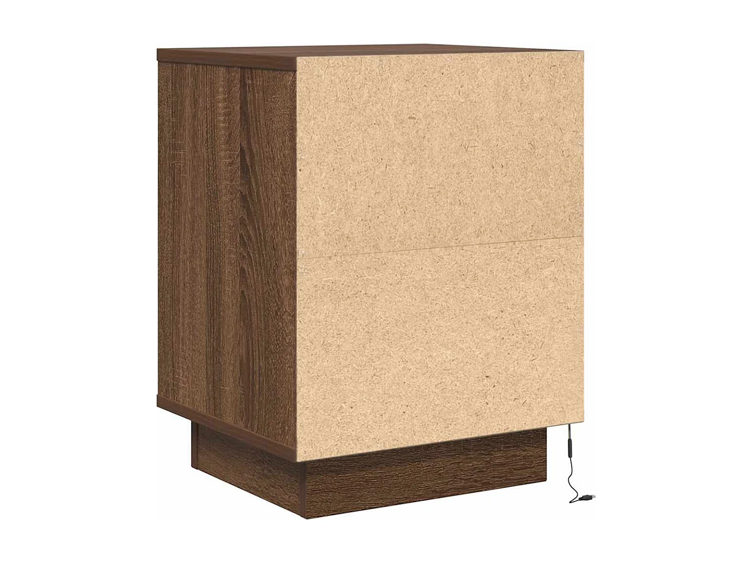 Nachttisch-Beistelltisch mit LED-Leuchten Braun Eichen-Optik 38x34x50 cm SHL2455