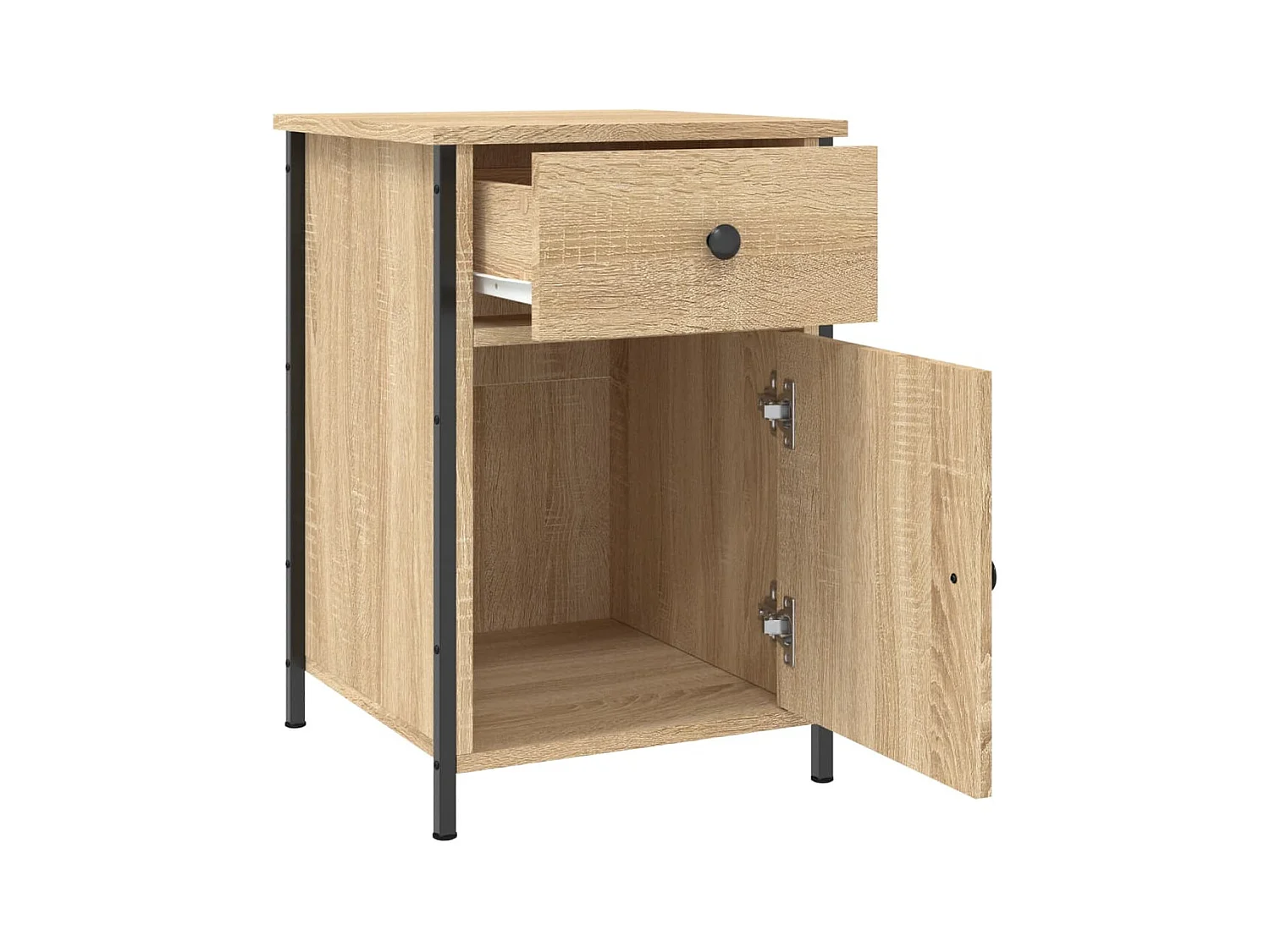 Mesita de noche | Mesilla de noche madera contrachapada roble sonoma 40x42x60 cm