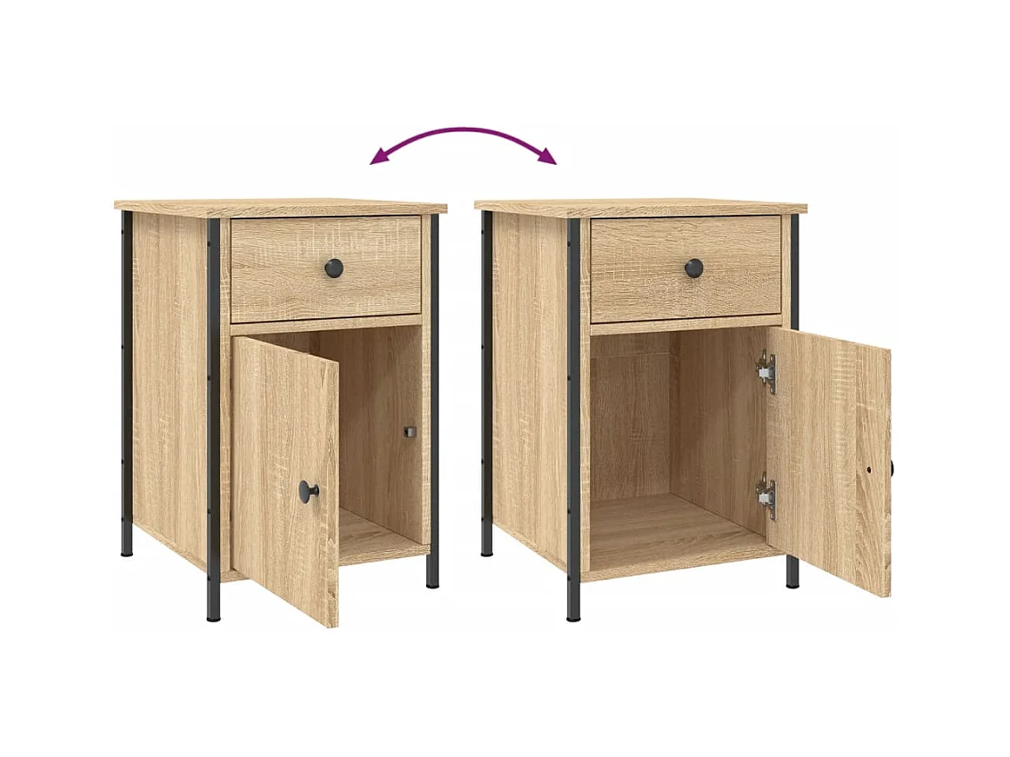 Mesita de noche | Mesilla de noche madera contrachapada roble sonoma 40x42x60 cm