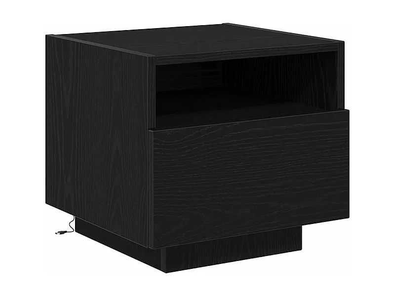 Mesita de Noche | Armario de Noche | Mesa auxiliar Roble negro 40x39x37 cm Madera contrachapada