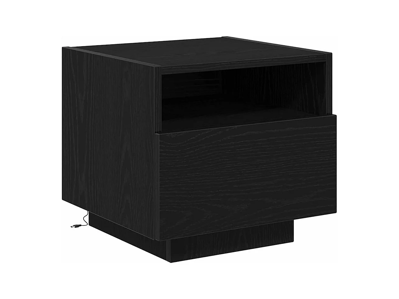 Mesita de Noche | Armario de Noche | Mesa auxiliar Roble negro 40x39x37 cm Madera contrachapada