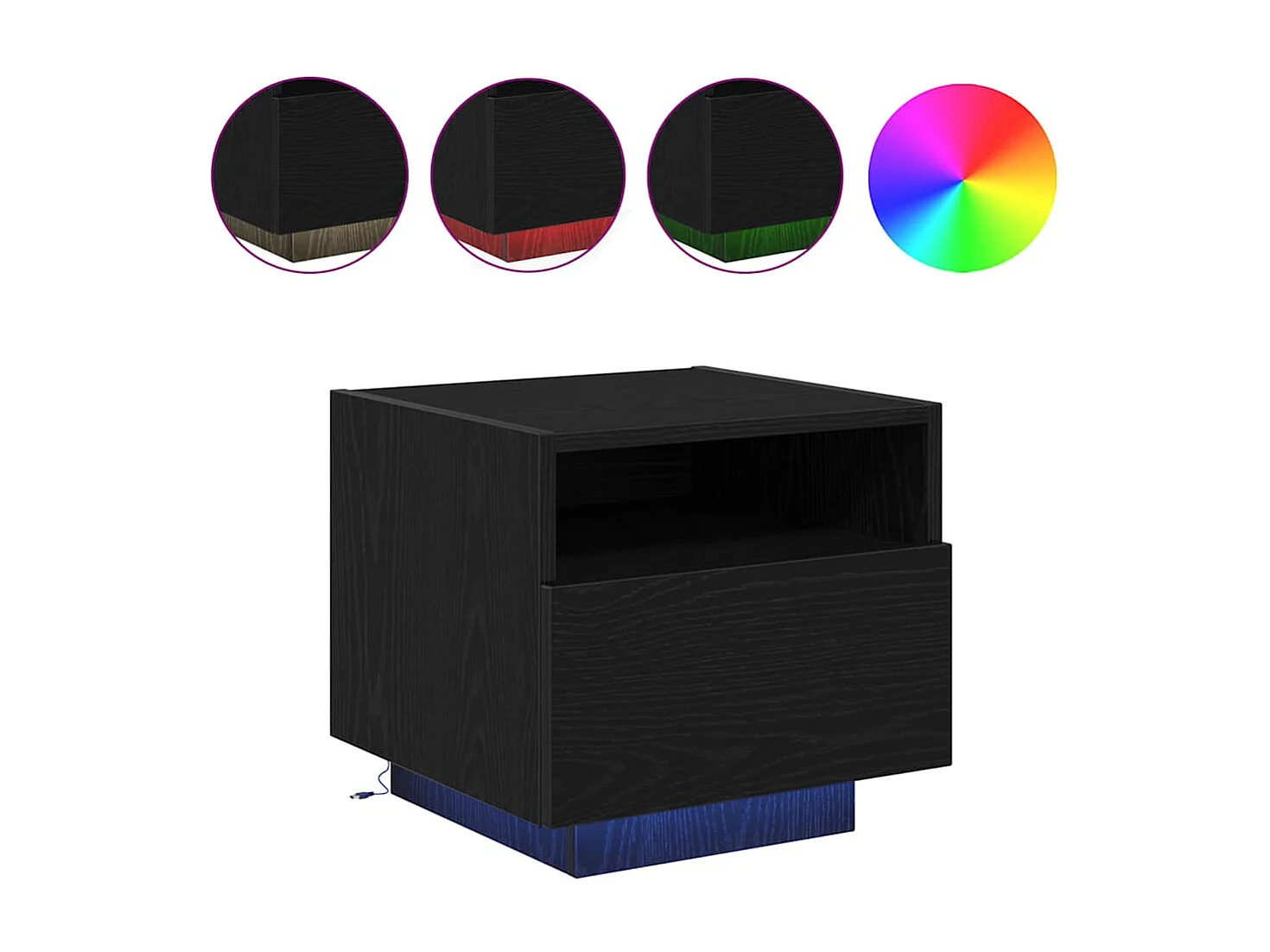 Mesita de Noche | Armario de Noche | Mesa auxiliar Roble negro 40x39x37 cm Madera contrachapada