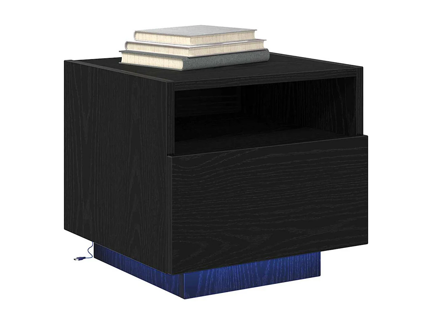 Table de chevet-Table d'appoint Chêne noir 40x39x37 cm Bois d'ingénierie