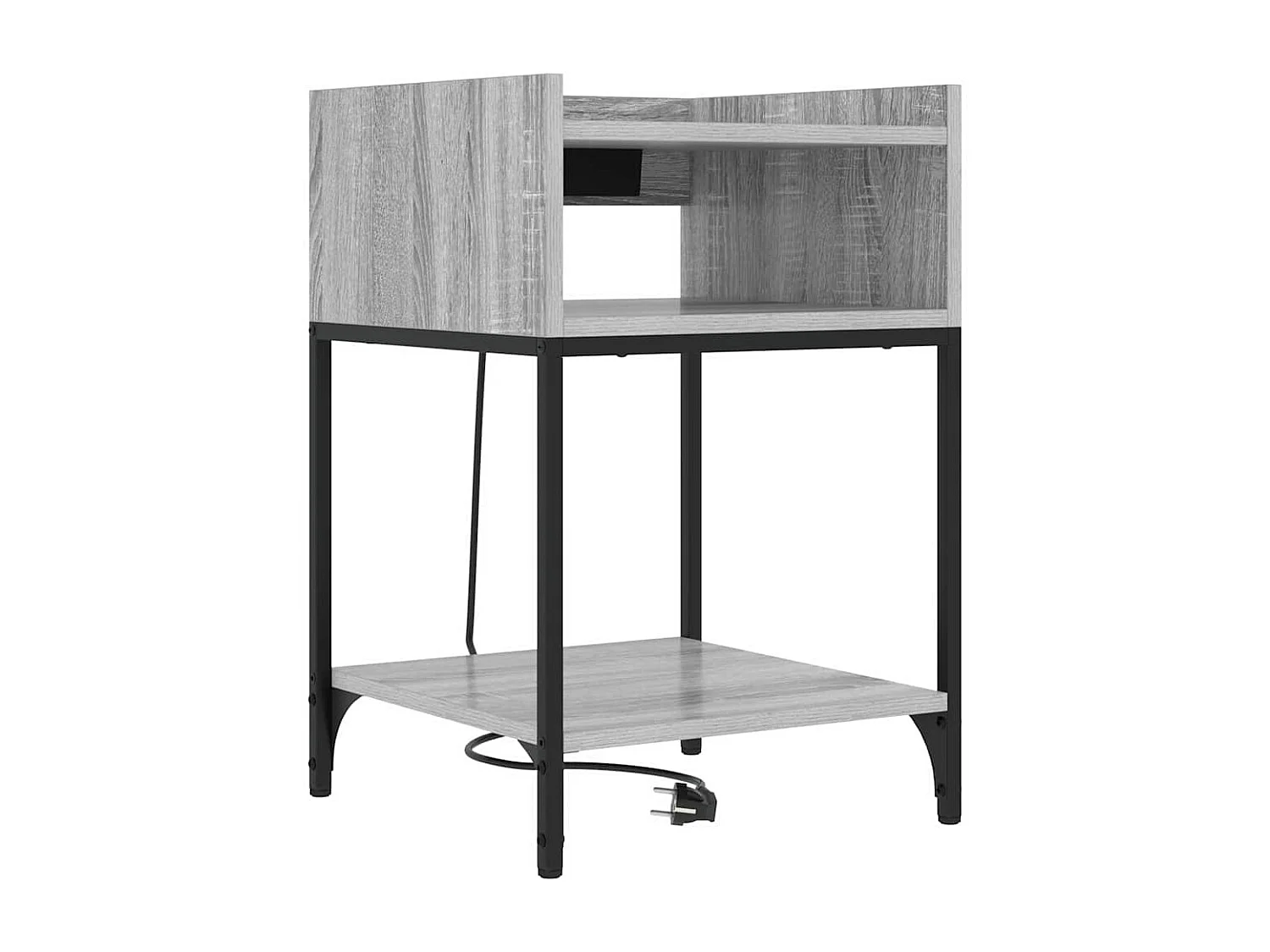 Nachttisch 2er Set-Beistelltisch Graues Sonoma 40 x 40 x 61 cm Holzwerkstoff SHL26800