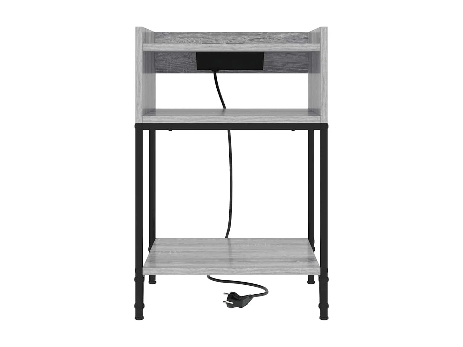 Nachttisch 2er Set-Beistelltisch Graues Sonoma 40 x 40 x 61 cm Holzwerkstoff SHL26800