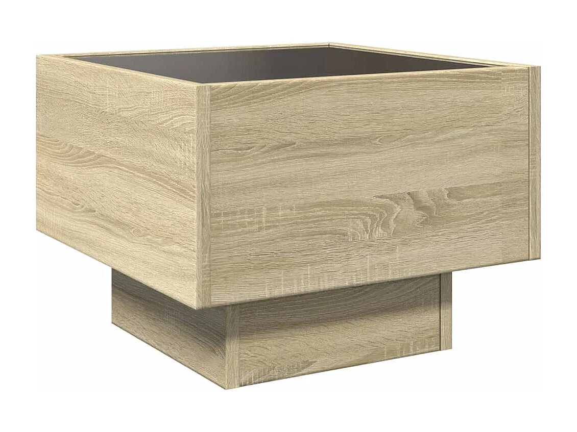 Nachttisch-Beistelltisch mit Infinity-LED Sonoma-Eiche 40x40x30 cm SHL69468