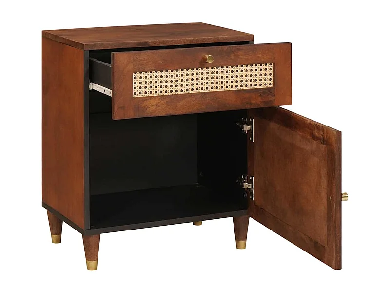 Table de chevet-Table d'appoint-Table de nuit Marron 50x33x60 cm