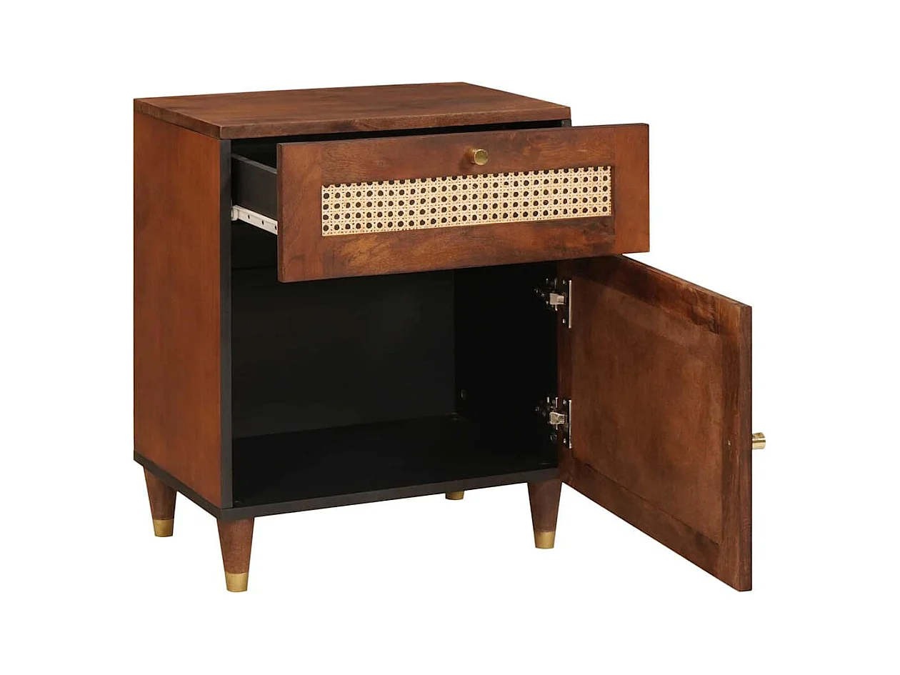 Table de chevet-Table d'appoint-Table de nuit Marron 50x33x60 cm